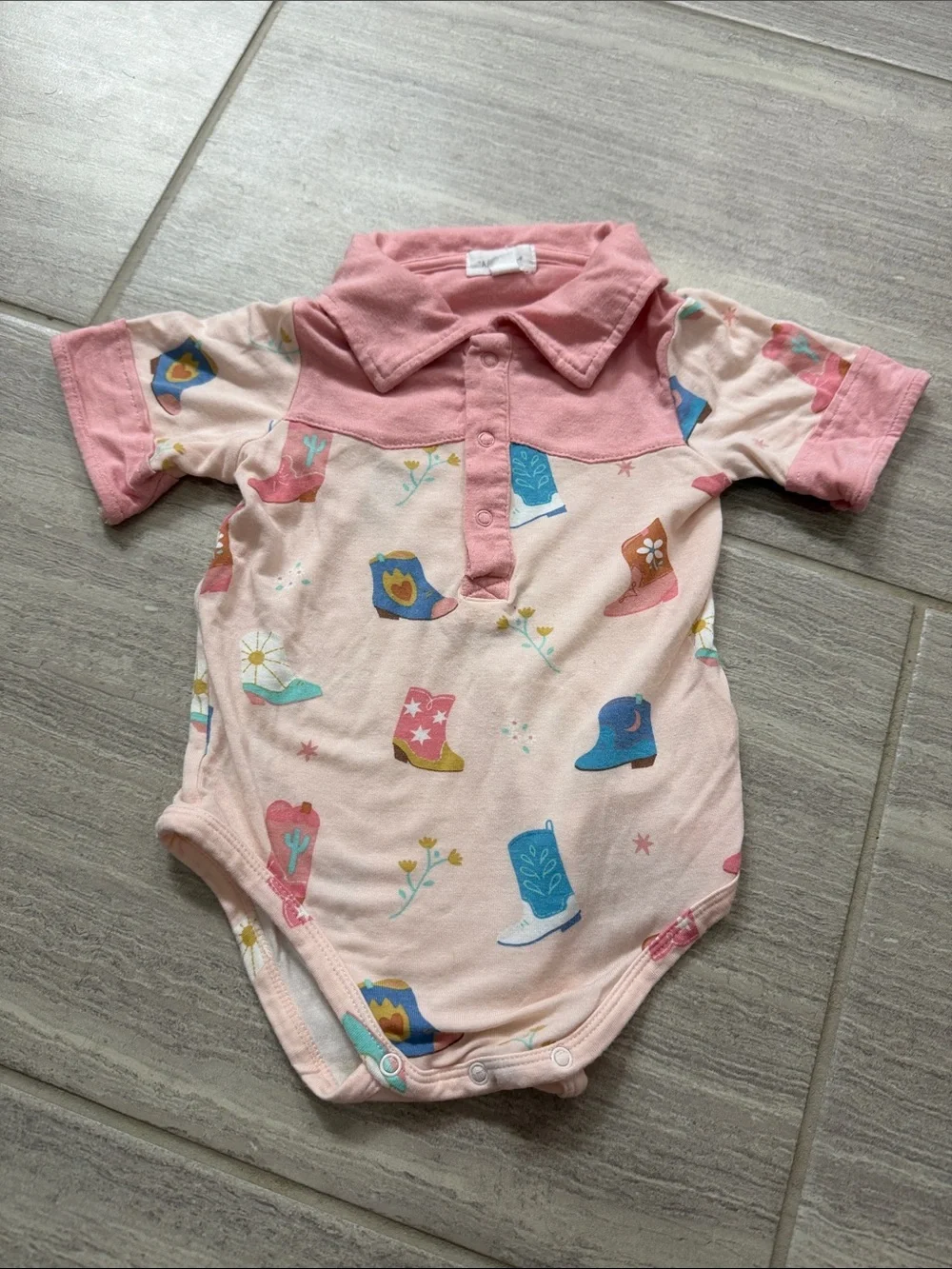 Angel Dear bamboo cowboy boot onesie